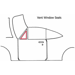 68 GM A 2dr Hardtop or Convertible, Vent Window Seals, 4pc Set