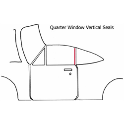 62-63 Lemans, F85 & Skylark, Quarter Window Vertical Seals, PAIR